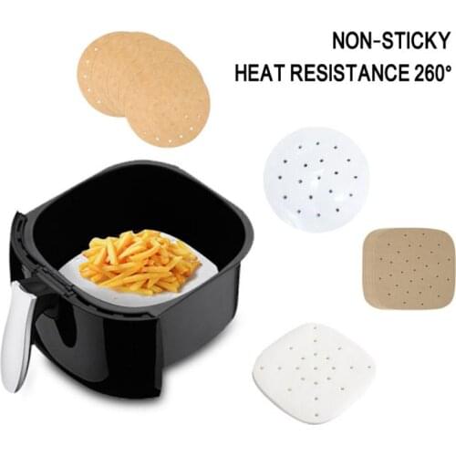 10Pcs/Lot 2020 Hot 6-9inch Air Fryer Liners Bamboo Steamer Liners Premium PerforatedSilicon Paper Steaming Papers Non-stick