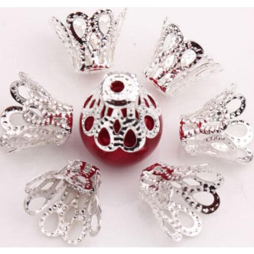 100pcs/Lots Silver Gold Plated 6mm Metal Filigree Flower Bead Caps DIY Bead Findings for Jewelry Making
