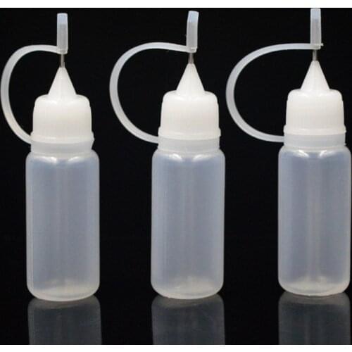 100/Pcs Empty Plastic Needle Bottle PE 10ML Plastic Dropper Bottles With Screw Metal Needle Cap Free Shipping