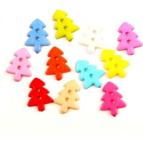 100Pcs Mixed Acrylic Tree Sewing Buttons For Clothes Scrapbooking Decorative Needlework Botone Handicraft DIY Accessories