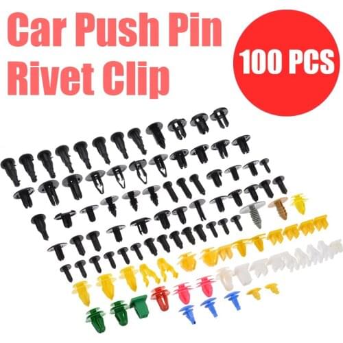 100pcs Mixed Car Interior Door Clip Trim Bumper Fender Rivet Panel Push Pin Fastener Clips Assorted Kit Universal