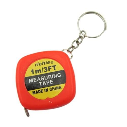 2 Pcs Multifunction Red Case 1 Meter 3 Feet Mini Tape Measure w Key Ring