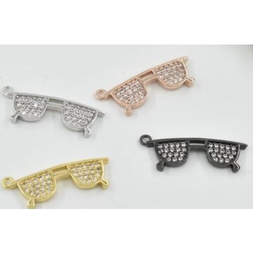 26*9mm glasses crystal micro pave cz zircon cubic zirconia beads copper silver gold black plated bracelet accessories yhb34