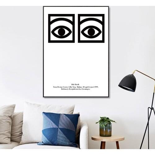 Eye Abstract Vintage Poster Prints Black White Minimalist Wall Art Canvas Painting Picture Nordic Decoration Home Decor
