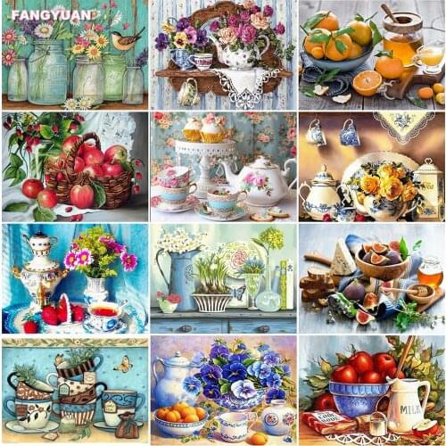 5D Diy Diamond Painting Cartoon Fruit Cup Full Drill Cross Stitch Kit Picture Diamond Mosaic Embroidery Home Decor Accessories