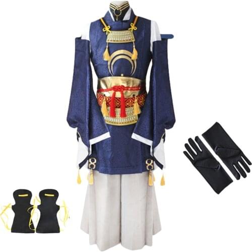 Brdwn The Sword Dance Touken Ranbu Mens Kashuu Mikazuki Munechika Costume Samurai uniform(Trench+Vest+Pants+Armor)