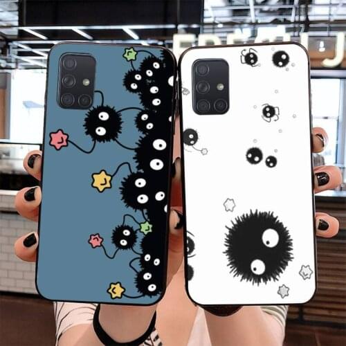 CUTEWANAN Studio Ghibli Spirited Away Soot Totoro Phone Case for Samsung S20 plus Ultra S6 S7 edge S8 S9 plus S10 5G lite 2020