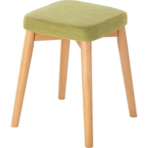 Wooden Stackable Stool Solid Removable Stool Fabric Cover Seat Cushion Square Padded Home and Commercial Backless Chair