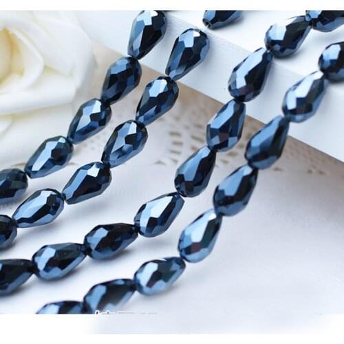 BEAUCHAMP 8*11mm 10pcs Crystal Beads Tear Drop Shape Faceted Component Tassels Jewelry Chandelier Earrings Bracelet Accessories