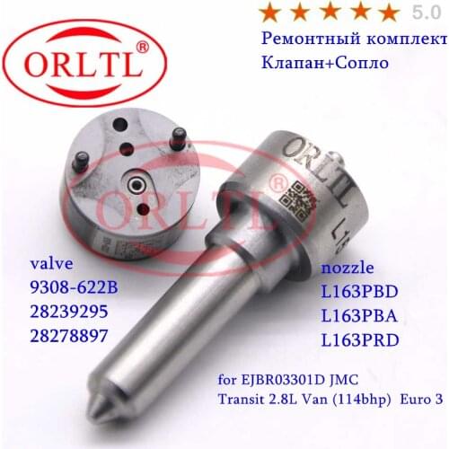 INJECTOR VALVE 9308-622B NOZZLE L163PBD REPAIR KITS (7135-625) FOR EJBR03301D EURO 3 TRANSIT 2.8L VAN (114BHP)JMC,EURO 3