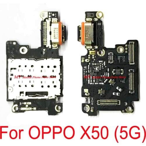 Sim tray Holder USB Charger Board For OPPO X50 5G Micro USB Charging Dock Port Board Connector Flex Cable Replacement Parts