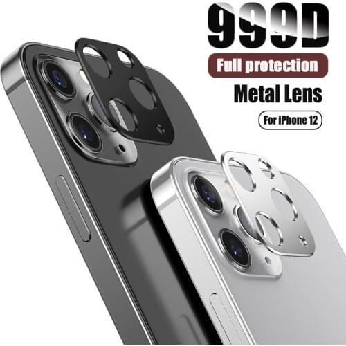 2pcs Metal Camera Lens For Apple iPhone 12 Pro Max Ultra Thin Explosion Free Titanium Lens Film For iPhone 11 Pro Max 12 Mini
