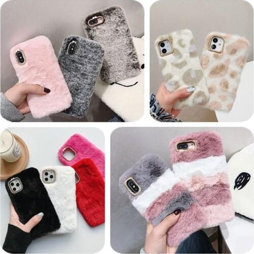 Fashion Fluffy Fur Case for Vivo V11 V11i V15 V17 Neo Pro Y81 Y83 Y85 Y91C Y93 Y95 Y97 Y12 Y19 Y15 Y11 Warm Winter Phone Cover