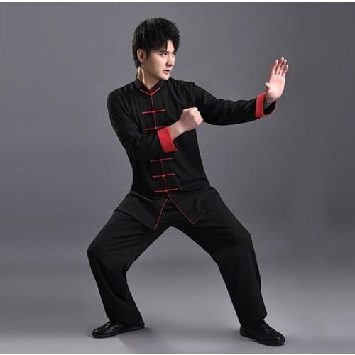 Tai chi clothing mens cotton linen spring and autumn summer three-color linen Tai Chi clothing womens middle-aged and elderly
