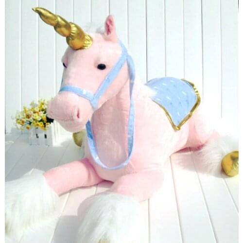 Stuffed toy about 85cm lying beauty horse plush toy pink doll high quality goods birthday gift b0653
