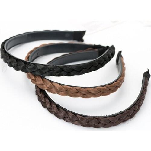 2020 Fashion Braid Wig Headband Hairband Wide Side Twist With-teeth Headhoop For Women New Hair Accessories Wedding Hair Jewelry