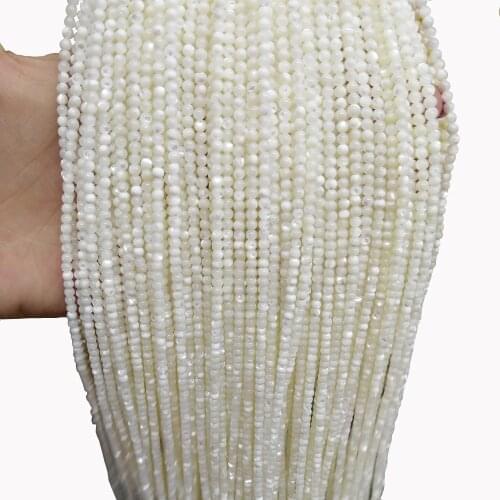 Wholesale Natural shell Beaded White Round shape craft shell loose beads For jewelry making DIY Bracelet necklace accessories