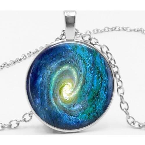 Space Swirl Necklace : Fashion Boutique Glass Art Jewelry Picture Pendant Photo Pendant Handcrafted Jewelry