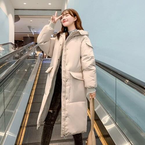 Duck Down Cotton-Padded Jacket Women Winter Novel Outerwear Coats Female Long Casual Loose Warm Down puffer jacket Parka