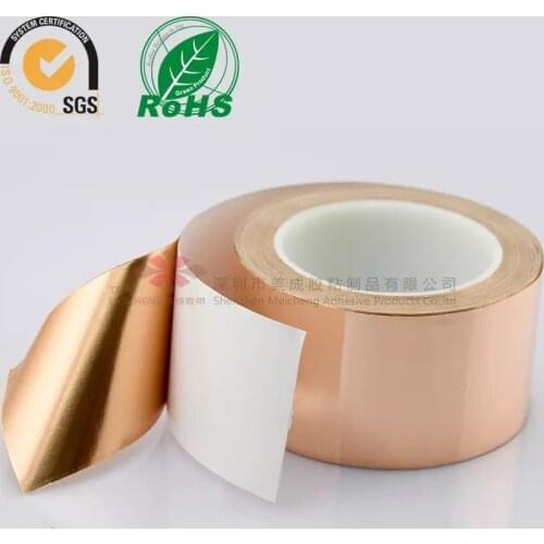 Free Shipping 25m*0.06mm Single Electric Conduct Self-adhesive Copper Foil Tape for Magnetic Radiation Electromagnetic Wave