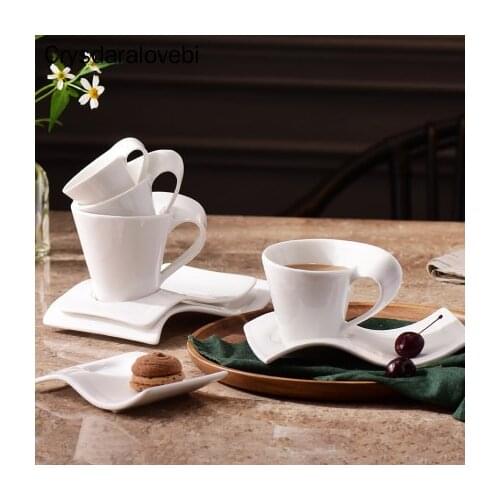 Wedding 70ml-220ml European Ceramic Coffee Cup And Saucer Milk Mug Afternoon Tea Cup coffee cup Set