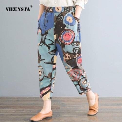 Женские льняные брюки VIEUNSTA China At AliExpress