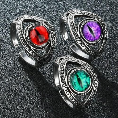 Vintage Metal Color Rings For Men Women Palace Punk Evil Eye Personality Opening Ring Jewelry Gift High Quality Hot Sale