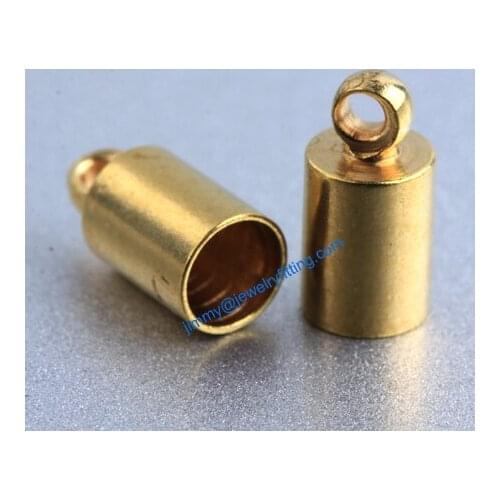 Jewelry Accessories Raw Brass end cap crimp beads cap end beads End caps for laether cord 5*10mm