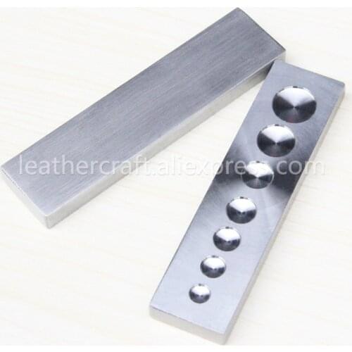 1piece Stainless Steel 7 in One Bottom Plate Poppers Snap Button Rivets Setter Punch Die Base Leather Craft DIY Hand Tool