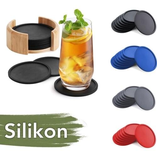 1PC Cup Mat Coaster Silicone Cup Pad Round Heat Resistant Thicken Slip Insulation Table Placemat Pad Home Kitchen Accessories