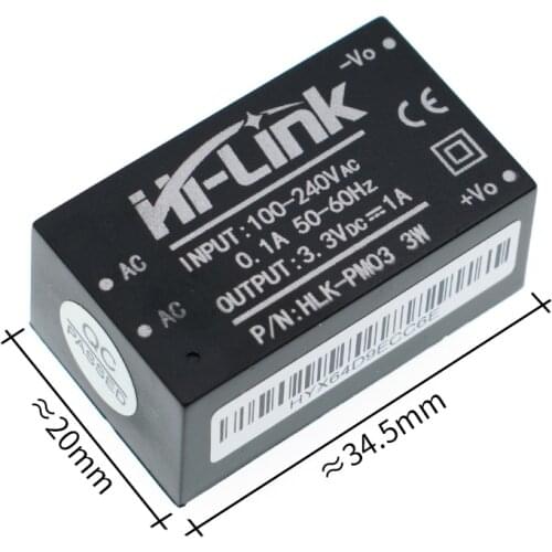 10Pcs HLK-PM03 3W AC-DC 220V to 3.3V Step Down Buck Power Supply Module Intelligent Household Switch Converter