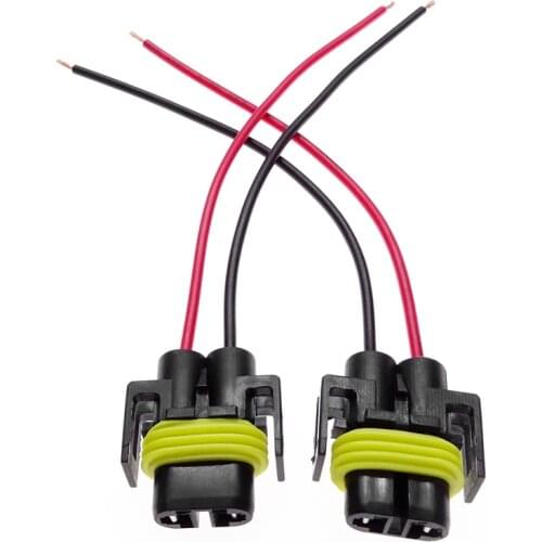 2 Pcs for H8 H9 H11 Bulb Wire Connector 12V Car Headlight Cable Plug Car Fog Lamp Bulb Socket Adapter Wiring Harness Small Line