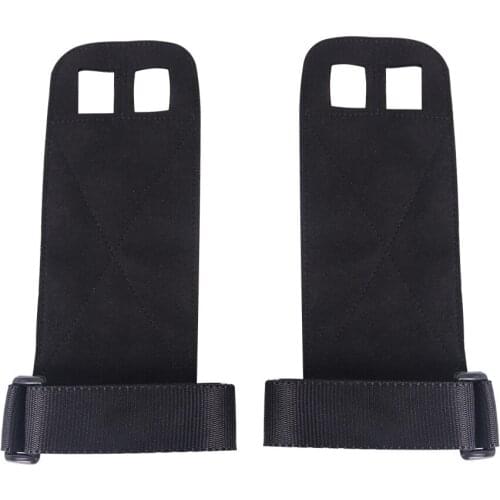 2Pcs Hand Grips Cowhide Crossfit Gym Fitness Guard Palm Protector Guard Pad Wrist Strap Pull Up Weight Lifting Gloves Handguards