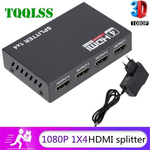 4K HDMI-compatible Splitter 1x4 Full HD 1080P Video HDMI Switch Switcher 1 in 4 out Amplifier Adapter For HDTV DVD PS3Xbox