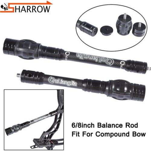 6/8" Archery Bow Balancer Bar With Rubber Damper Ball For Compound Bows Shooting Stabilizer Hunting Shock Absorber Accessories