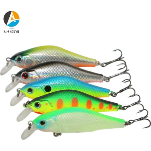 AI-SHOUYU 2pc Magnetic Minnow Fishing Lures 70mm/9.5g Hard Bait 3D Eye Crankbait Wobblers Carp Fishing Peaca Bass Fishing Tackle