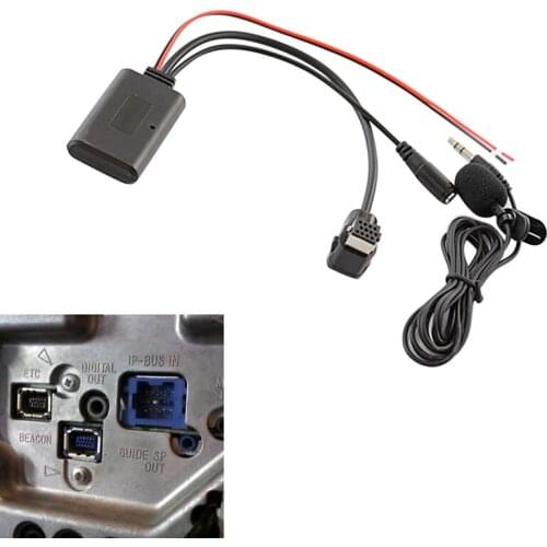 Novel-Car Bluetooth 5.0 Aux Cable Microphone Handsfree Mobile Phone Free Calling Adapter for Pioneer Radio IP-BUS P99 P01