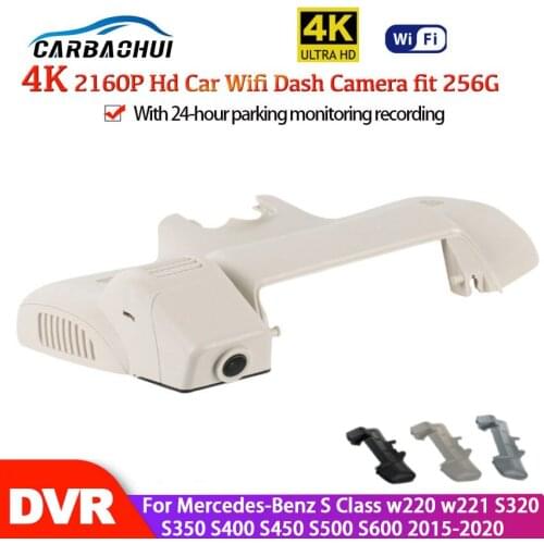 4K Car Wifi DVR Camera Dash Cam 24H HD Night Vision For Mercedes-Benz S Class w220 w221 S320 S350 S400 S450 S500 S600 2015~ 2020