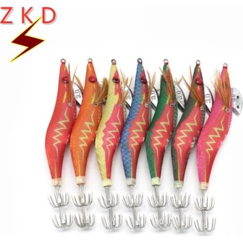 Lightning wood shrimp package # 3.5 gm luminous road and electroplating squid hook bait luminous fluorescent bait