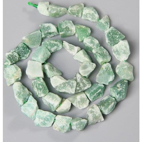 7-11MM Raw Green Aventurine Stone Beads Loose Rough Real Minerals Jades Nugget For Jewelry Making Bracelet Earring Accessories