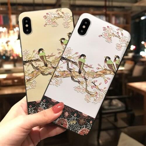 Cute Animal Bird Embossed Phone Case for Samsung S10e S8 9 10 20 21 Ultra Plus Note8 9 10 20 Ultra Soft Back Covers Matte Cases