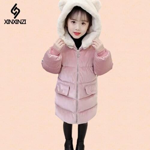 Girls Winter Coats 2021 New Red Pink Kids Coat -30 Degrees Fur Hoodies Toddler Girl Jacket 3-12 Years Chileren Winter Outwear