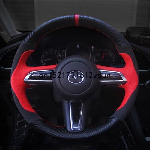 DIY Sew Customized Steering Wheel Cover For Mazda 3 Axela CX-4 CX-5 CX-3 CX-8 CX-9 Interior Accessories