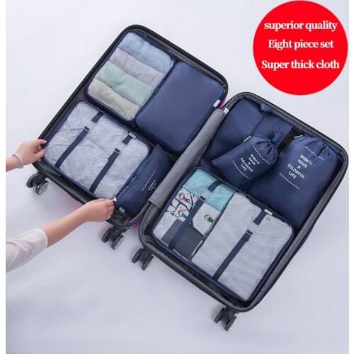 Travel Buggy Bag 8-Piece Set Travel Clothing Packing Bags Underwear Shoes and Bags Clothes Luggage Organizing Folders