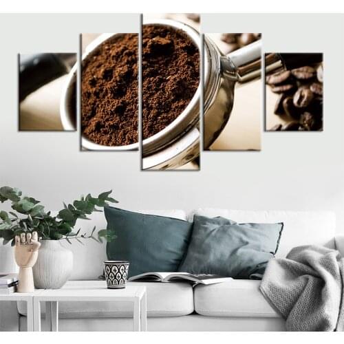Canvas Art Prints Wall Art Coffee Pictures Paintings for Bedroom 5 Piece Modern Posters Stretched and Framed Giclee Artwork