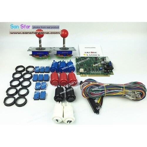 Classic 60 In 1 DIY Arcade Bundles Kits Parts With Jamma Harness Joystick Push Button Arcade Game Machine Parts