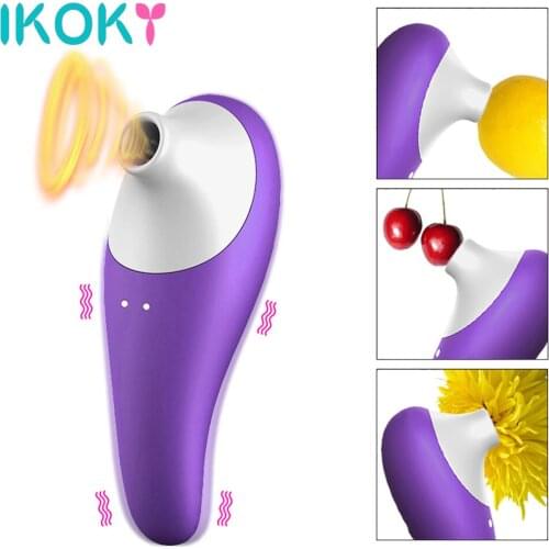 IKOKY Sucker Vibrator Powerful Dildo Nipple Sucking Clitoral Sex Oral Licking 7 Speeds Sex Toys for Women G spot Stimulation