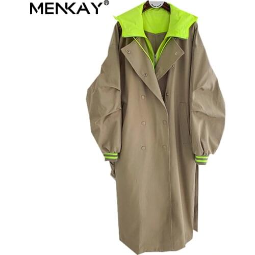 MENKAY Women's Long Trench Coats
