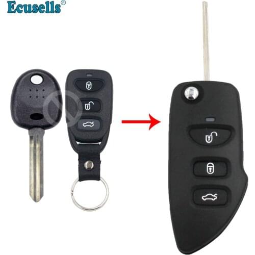 Modified flip Folding Remote Key Shell 3 Button For Hyundai Sonata