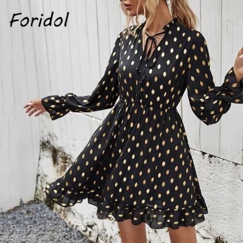 Fashion Gold Polka Dot Pink Dress Women Long Sleeve Casual Black Dress French Elegant Spring Autumn Dress 2021 Vestidos De Mujer